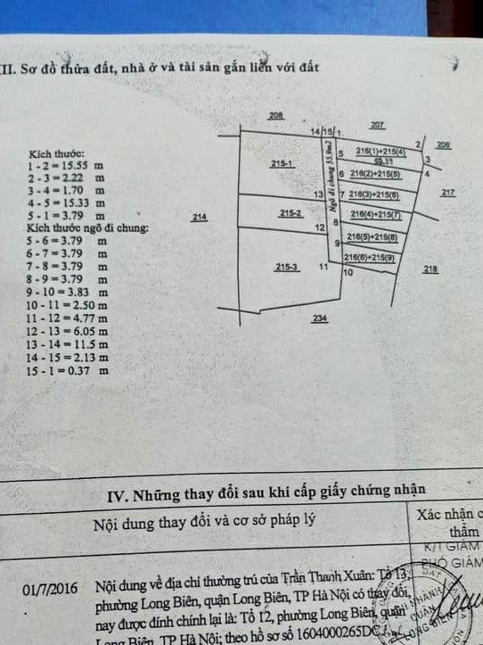 Bán nhà làng Trạm – Long Biên. DT 60m2