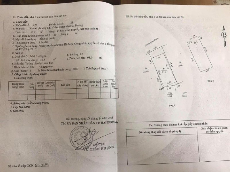 Cần bán nhanh nhà phố Lý Quốc Bảo, TP HD, 63.2m2, mt 5m, 2.5 tầng, 2 ngủ, 2 vs, giá tốt