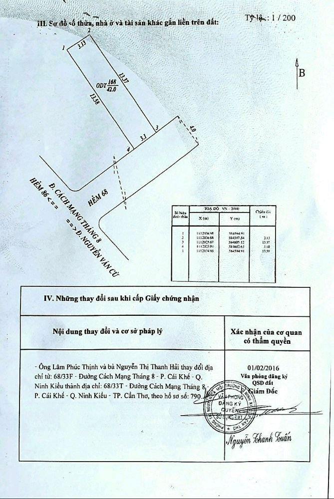 Bán nhà đẹp hẻm 68 cách mạng tháng 8