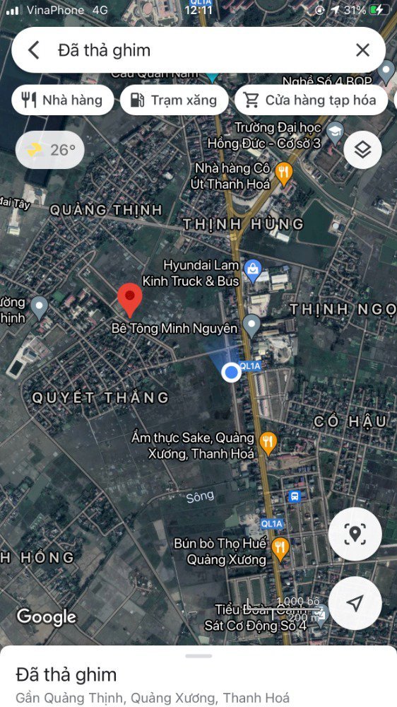 Bán nhanh lô đất tp Thanh Hóa 125m2 giá chỉ 980tr