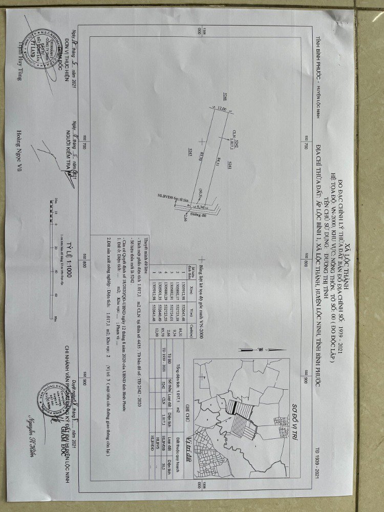 Chỉ 393nghìn/m2, dt hơn 1000m2, sổ sẳn, đất lên thổ bình thường, Lộc Ninh, Bình Phước.