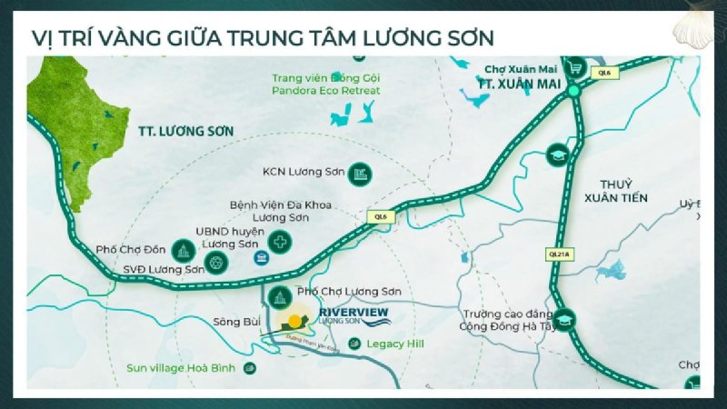 Quỹ đất căn biệt thự đẹp nhất dự án Riverview Lương Sơn Hòa Bình giá 26tr/m