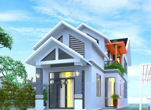 Nhà ống 2 tầng mái Thái 3 phòng ngủ phù hợp cho các gia đình đông người. 