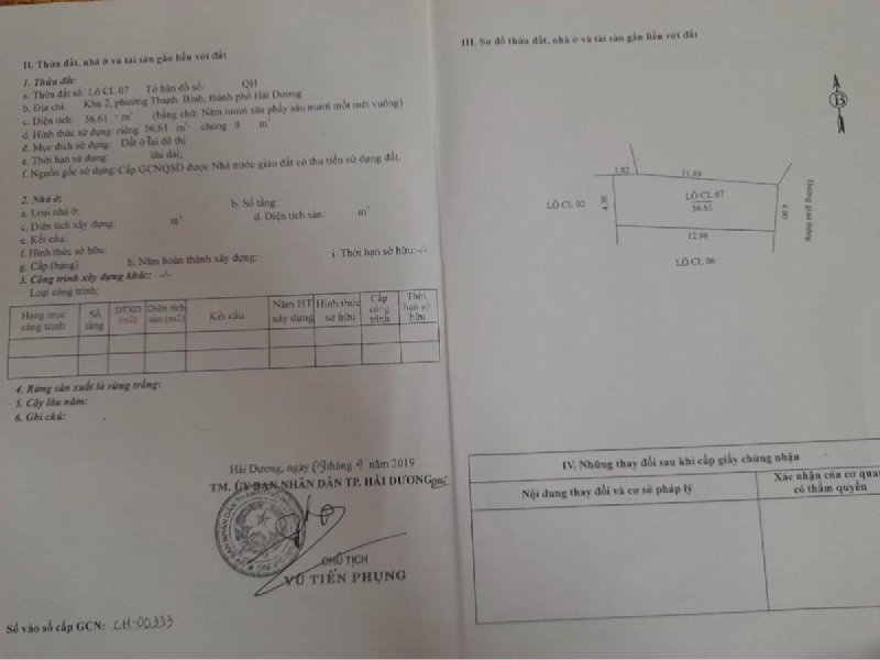 Bán đất ngõ 284 Nguyễn Văn Linh, ph Thanh Bình, TP HD, 56.61m2, mt 4m, nở hậu, ngõ ô tô, đẹp