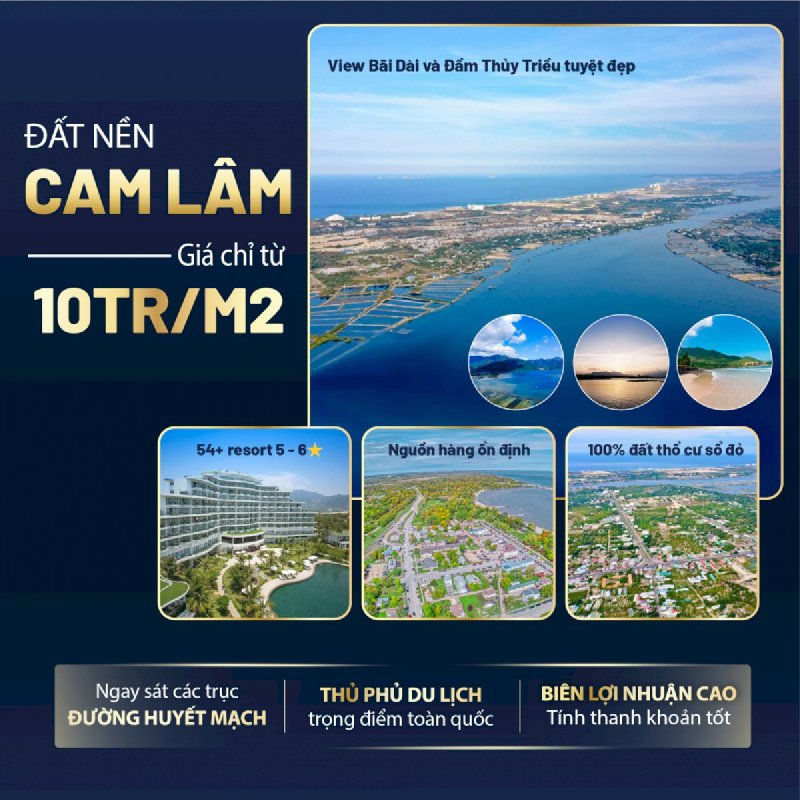 Siêu phẩm Cam Lâm, đầu tư siêu lợi nhuận sau vài tháng, diện tích từ 137 m2, giá trên dưới 10 triệu 1m2