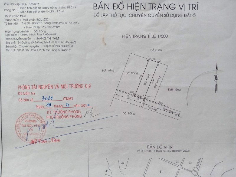 Bán đất đường 160, P Tăng nhơn phú A , Quận 9, HXH, 98m2 