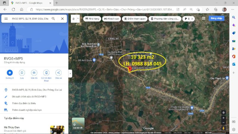 Thanh lý gấp đất xã Bình Giáo, huyện Chư Prông, Tỉnh Gia Lai - 10323m2, mặt QL 19.