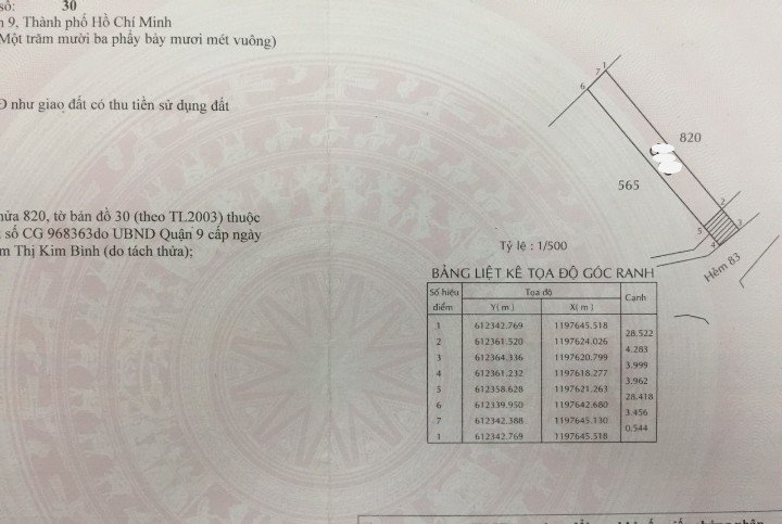 Bán gấp lô đất mặt tiền hẻm 83 đường 22 , Phước long b , q9 .