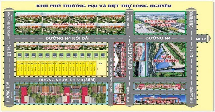 Đất nền sổ sẵn. Ngay chợ Long Nguyên. Giá 3 triệu/m2