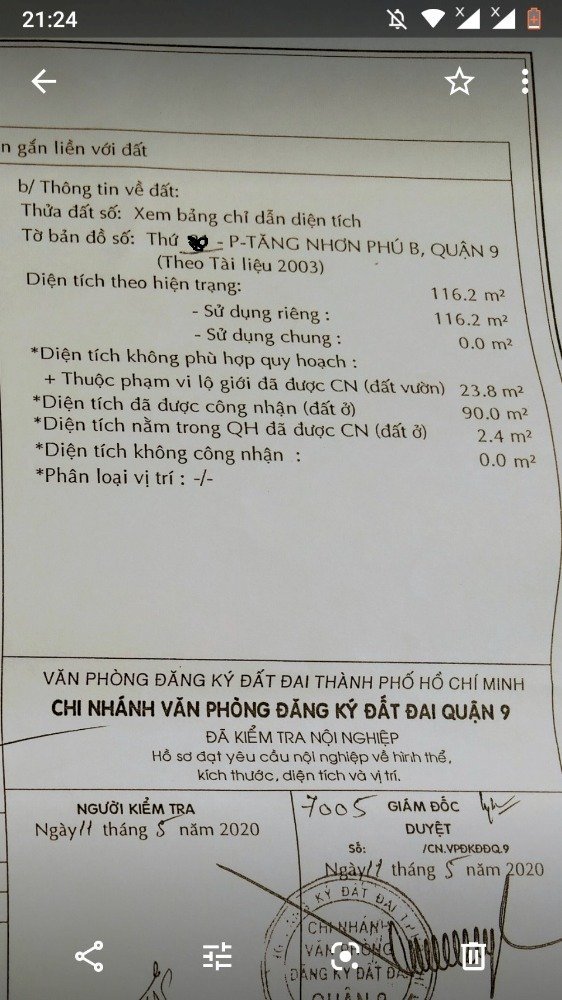 Bán đất Mặt tiền đường số 1 phường Tăng Nhơn Phú B Q.9