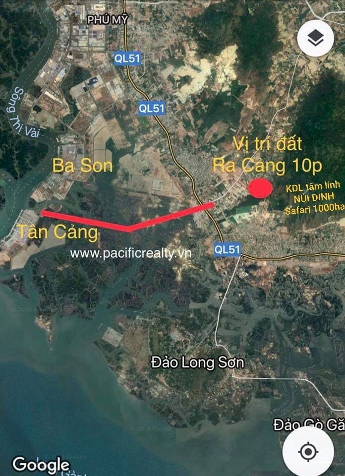 Đất MT đường vô núi Dinh – đối diện cảng Cái Mép , Phú Mỹ , 519m2 , 1.14 tỷ , SHR