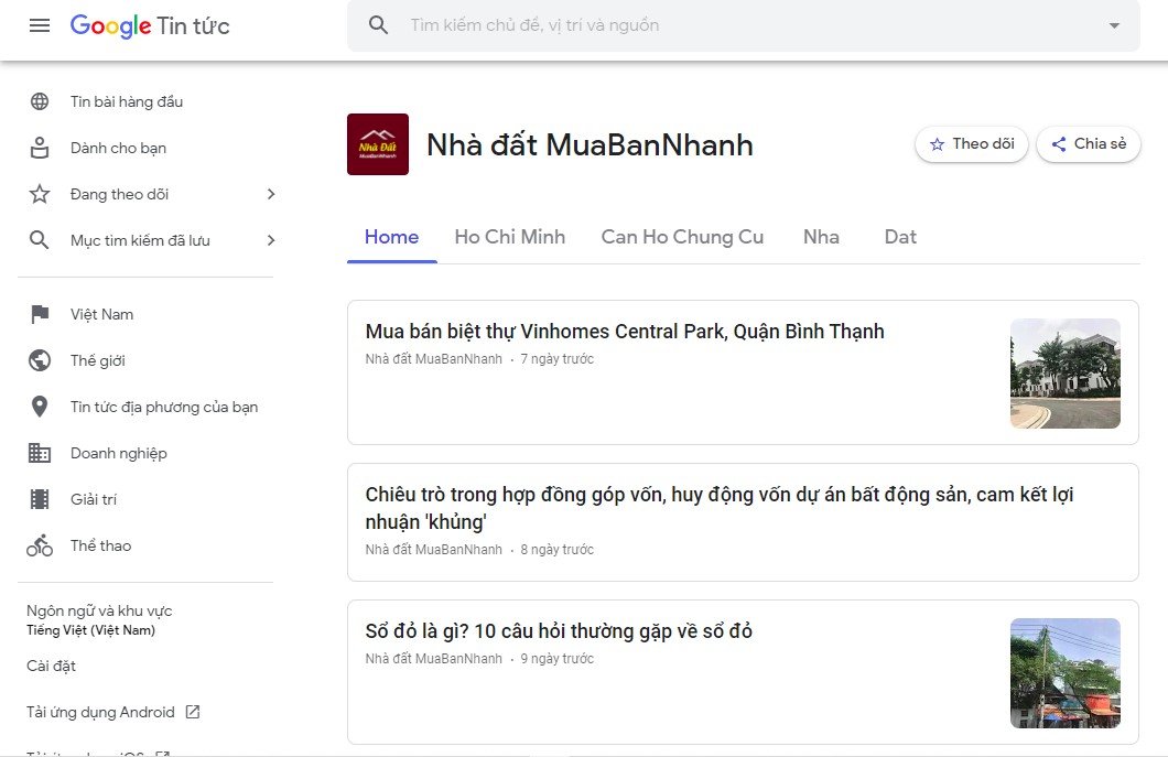 Nhà đất MuaBanNhanh Google News